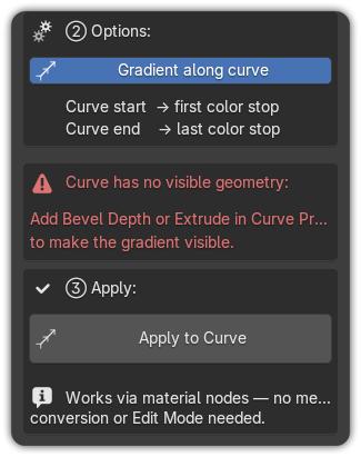The Curve Gradient panel