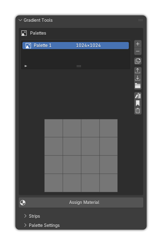A new, empty palette