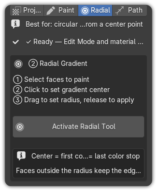 The Radial tab