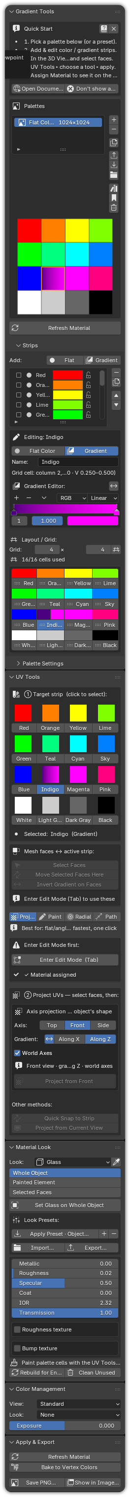 The Gradient Tools tab